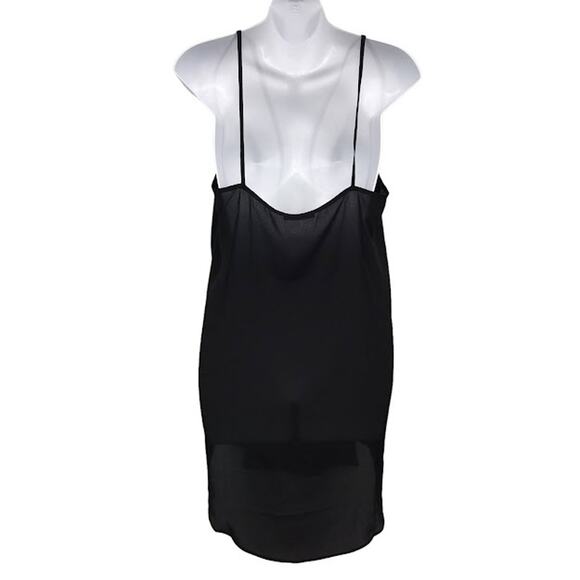 Krisa Cami Slip Dress M Spaghetti Strap Shift Sleeveless Mini Layering Black USA - Picture 2 of 5